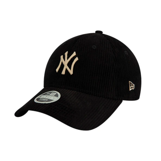 NEW ERA 9FORTY WOMEN CORDUROY MLB YANKEES BLACK - WHITE OSFA