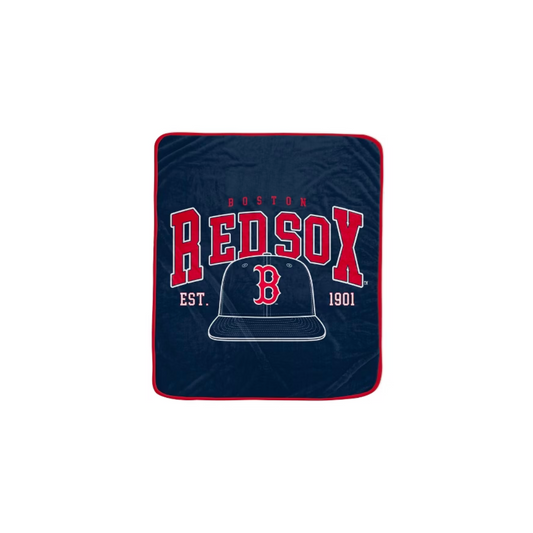 "VINTAGE ARCH BLOCK BLANKET MLB RED SOX 50"" X 60"" TEAM COLOR"