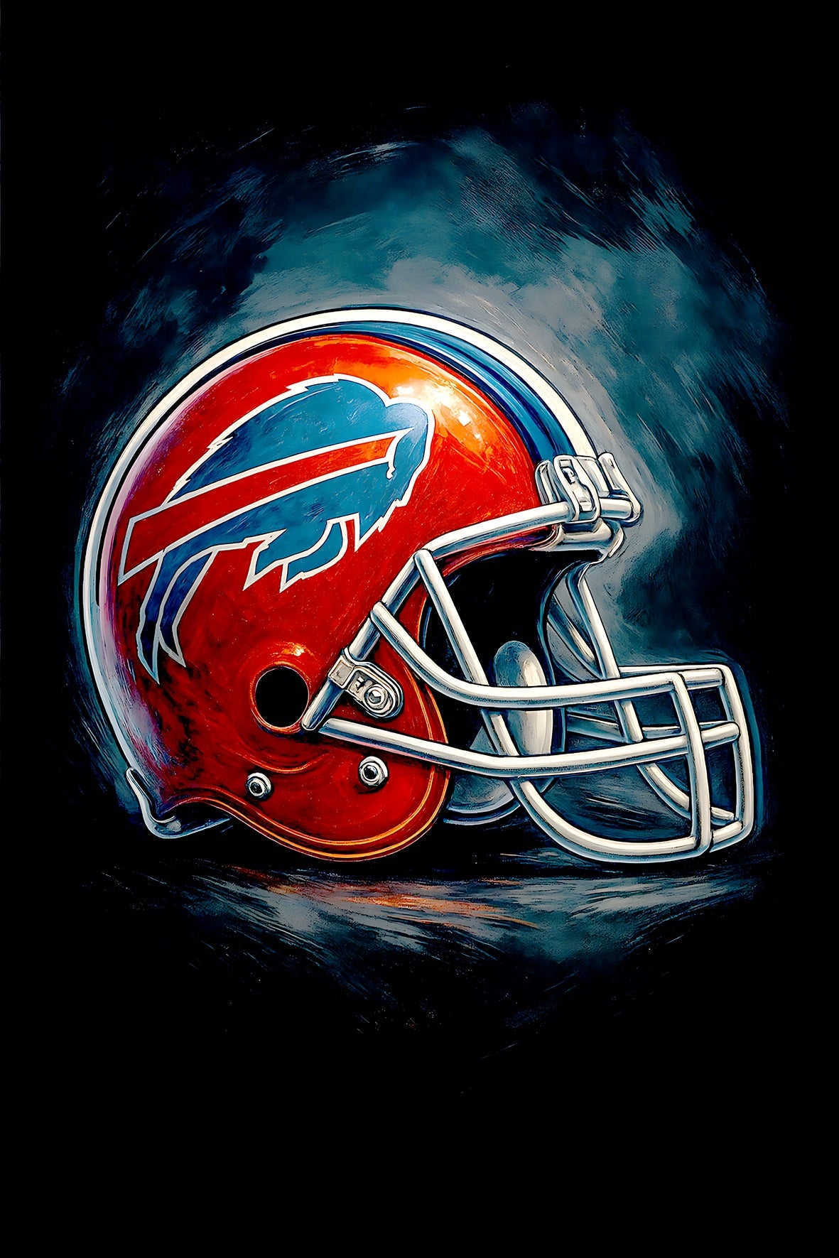 Halftone Lab - Buffalo Bills Helmet NFL004 - Black Tee