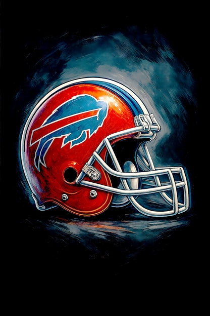 Halftone Lab - Buffalo Bills Helmet NFL004 - Black Tee