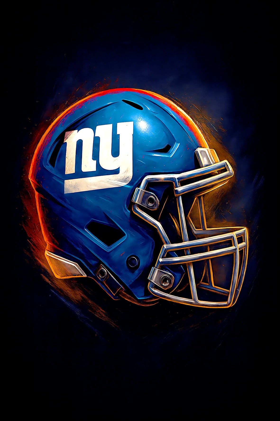 Halftone Lab - New York Giants Helmet NFL016 - Black Tee