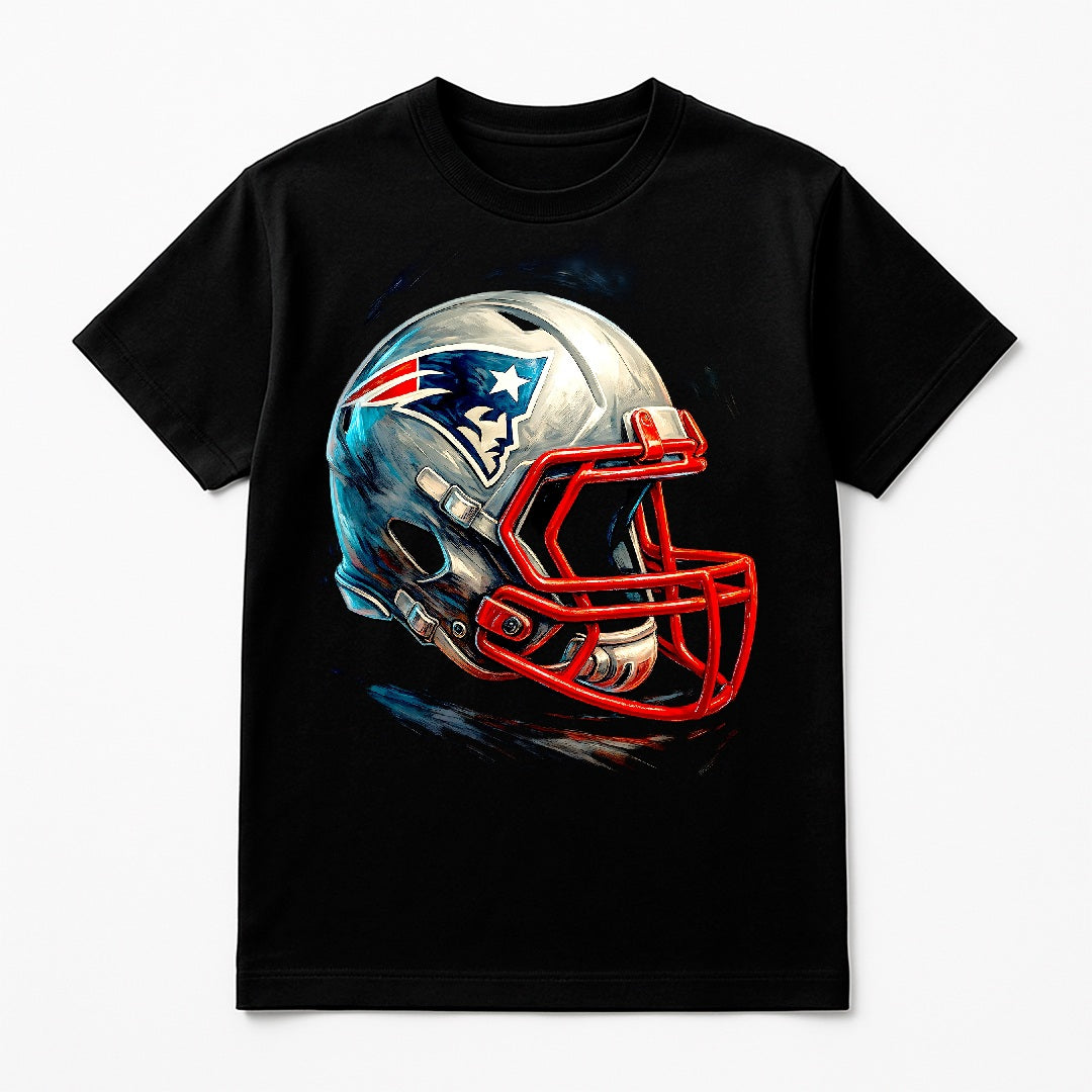 Halftone Lab - New England Patriots Helmet NFL020 - Black Tee