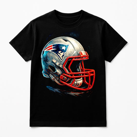 Halftone Lab - New England Patriots Helmet NFL020 - Black Tee
