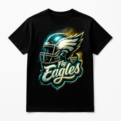 Halftone Lab - Philadelphia Eagles Helmet NFL024 - Black Tee