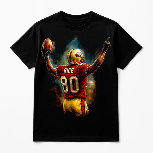 Halftone Lab - San Francisco 49ers Jerry Rice NFL024 - Black Tee