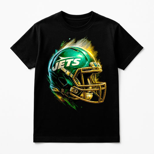 Halftone Lab - New York Jets Helmet NFL026 - Black Tee