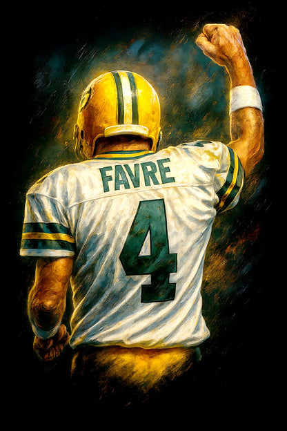 Halftone Lab - Green Bay Packers Brett Favre NFL036 - Black Tee