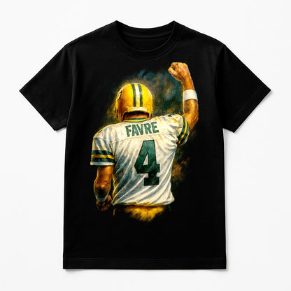 Halftone Lab - Green Bay Packers Brett Favre NFL036 - Black Tee