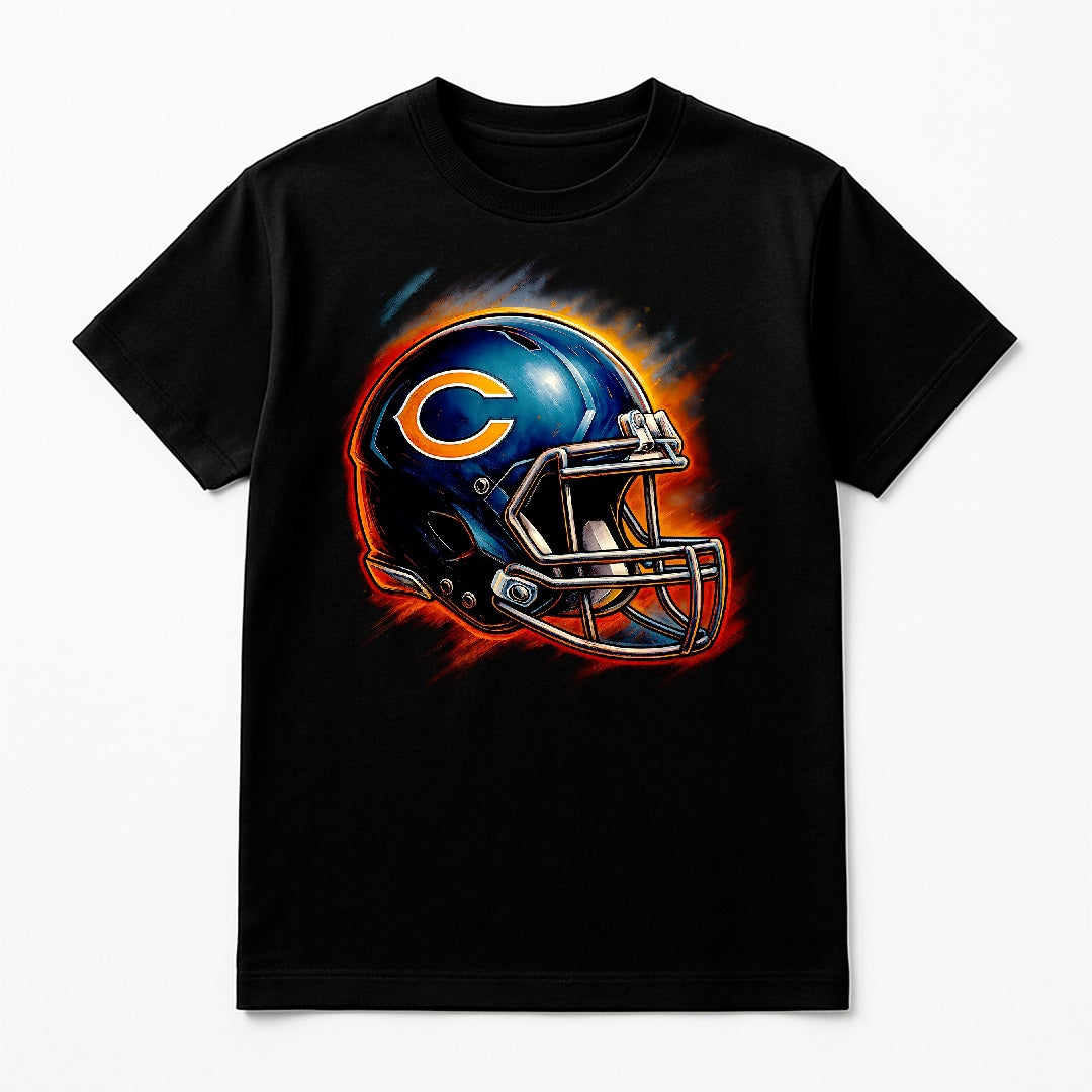 Halftone Lab - Chicago Bears Helmet NFL037 - Black Tee