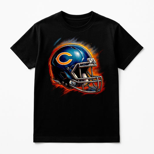Halftone Lab - Chicago Bears Helmet NFL037 - Black Tee
