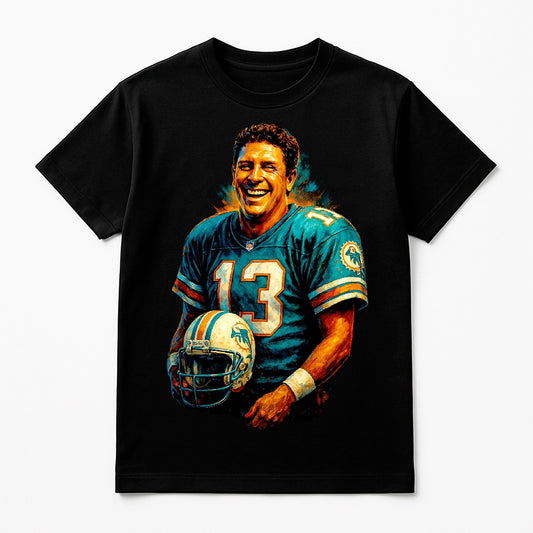 Halftone Lab - Miami Dolphins Dan Marino NFL038 - Black Tee