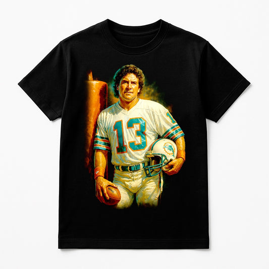 Halftone Lab - Miami Dolphins Dan Marino NFL039 - Black Tee