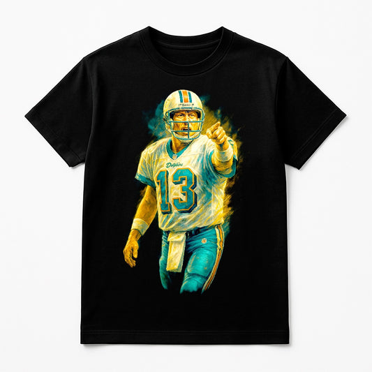 Halftone Lab - Miami Dolphins Dan Marino NFL040 - Black Tee