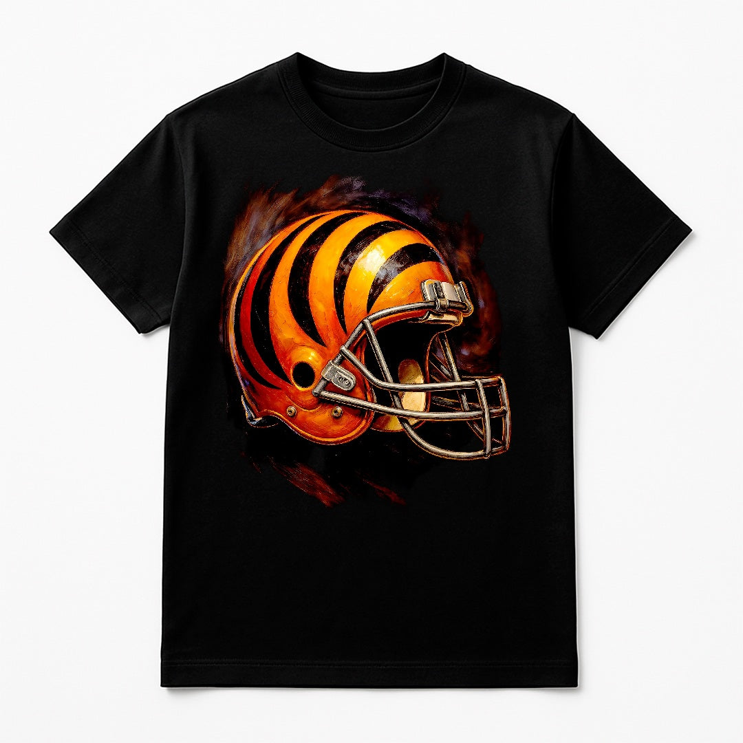 Halftone Lab - Cincinnati Bengals Helmet NFL042 - Black Tee