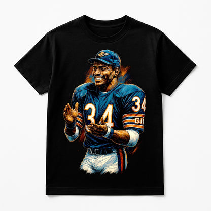 Halftone Lab - Chicago Bears Walter Payton NFL044 - Black Tee