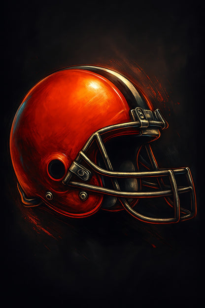 Halftone Lab - Cleveland Browns Helmet NFL049 - Black Tee