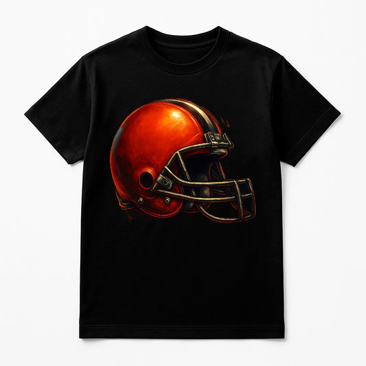 Halftone Lab - Cleveland Browns Helmet NFL049 - Black Tee