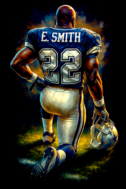 Halftone Lab - Dallas Cowboys Emmitt Smith NFL050 - Black Tee