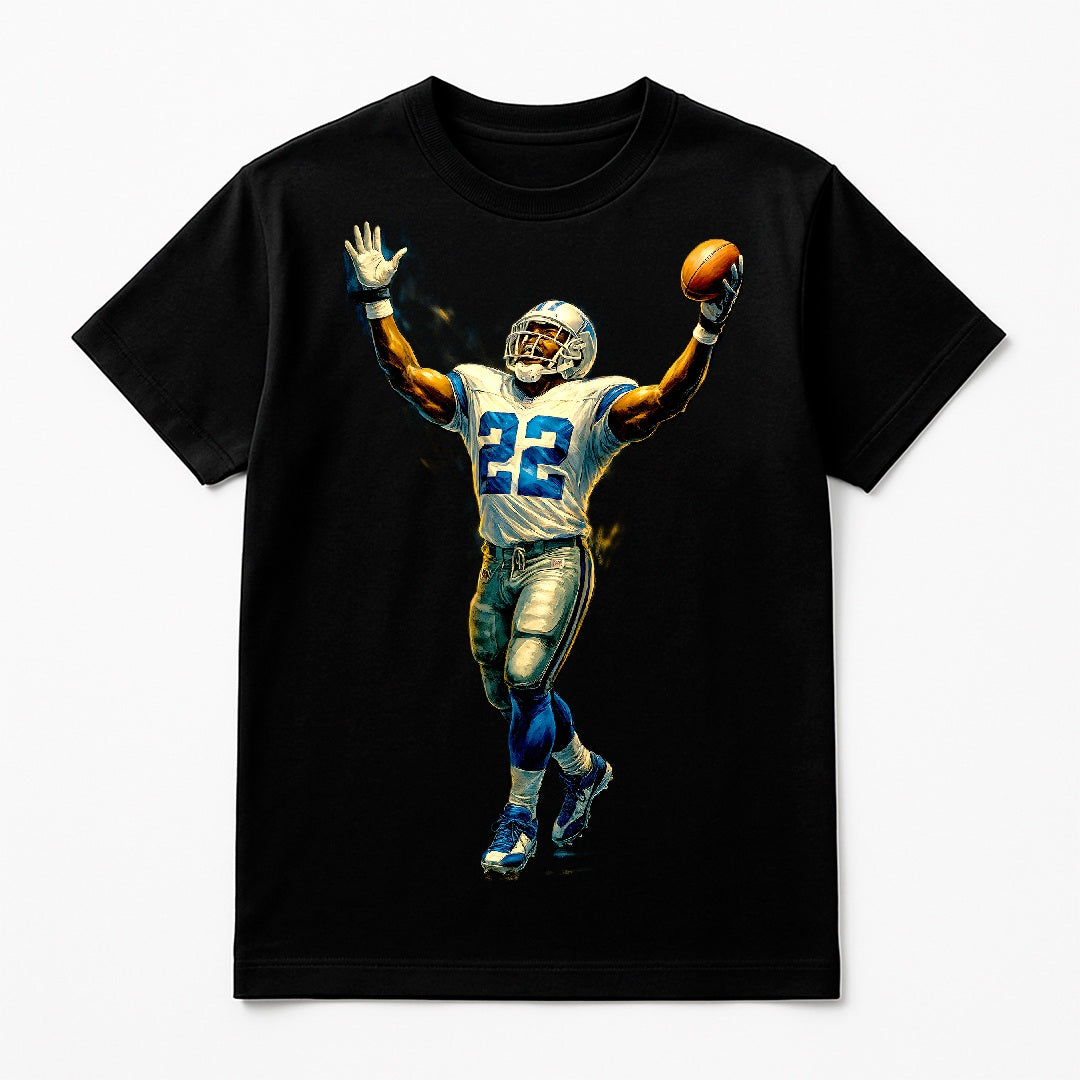 Halftone Lab - Dallas Cowboys Emmitt Smith NFL052 - Black Tee