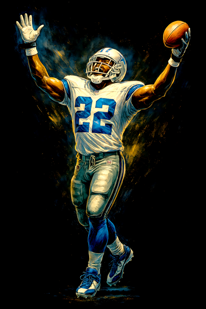 Halftone Lab - Dallas Cowboys Emmitt Smith NFL052 - Black Tee