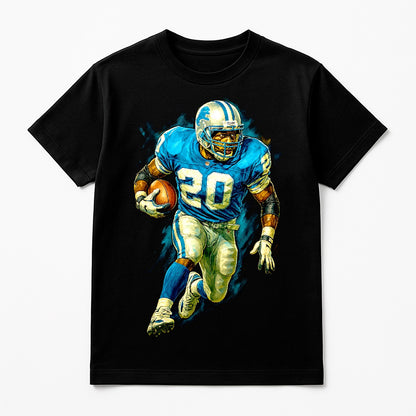 Halftone Lab - Detroit Lions Barry Sanders NFL053 - Black Tee