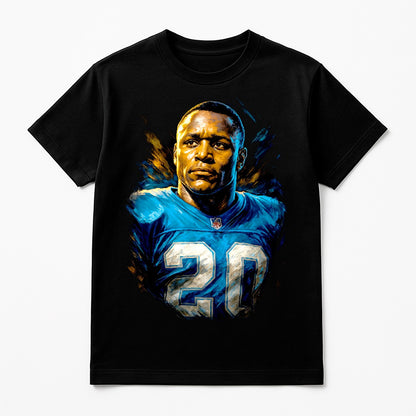 Halftone Lab - Detroit Lions Barry Sanders NFL055 - Black Tee