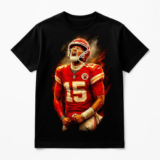 Halftone Lab - Kansas City Chiefs Patrick Mahomes NFL061 - Black Tee