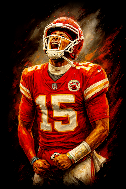 Halftone Lab - Kansas City Chiefs Patrick Mahomes NFL061 - Black Tee