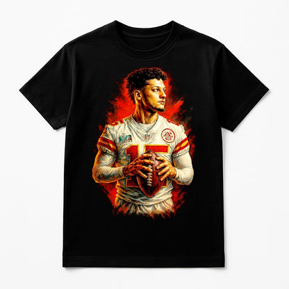 Halftone Lab - Kansas City Chiefs Patrick Mahomes NFL063 - Black Tee