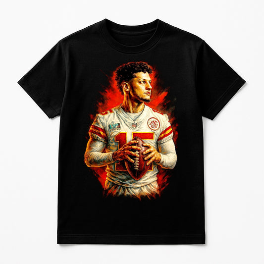 Halftone Lab - Kansas City Chiefs Patrick Mahomes NFL063 - Black Tee