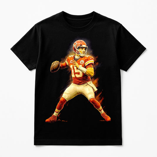 Halftone Lab - Kansas City Chiefs Patrick Mahomes NFL064 - Black Tee