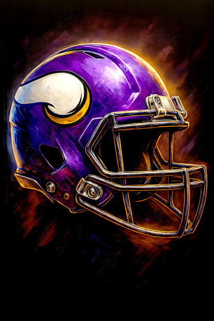 Halftone Lab - Minnesota Vikings Helmet NFL064 - Black Tee