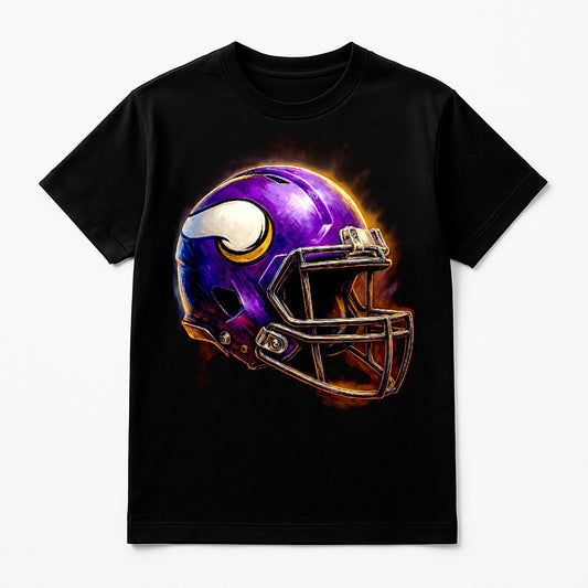 Halftone Lab - Minnesota Vikings Helmet NFL064 - Black Tee