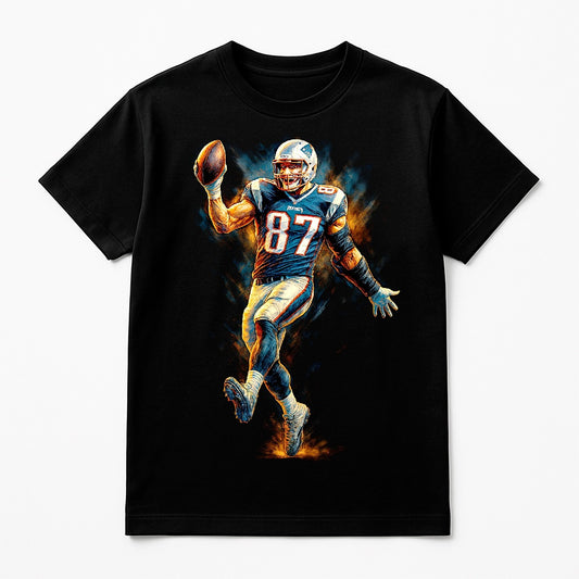 Halftone Lab - New England Patrios Rob Gronkowski NFL065 - Black Tee