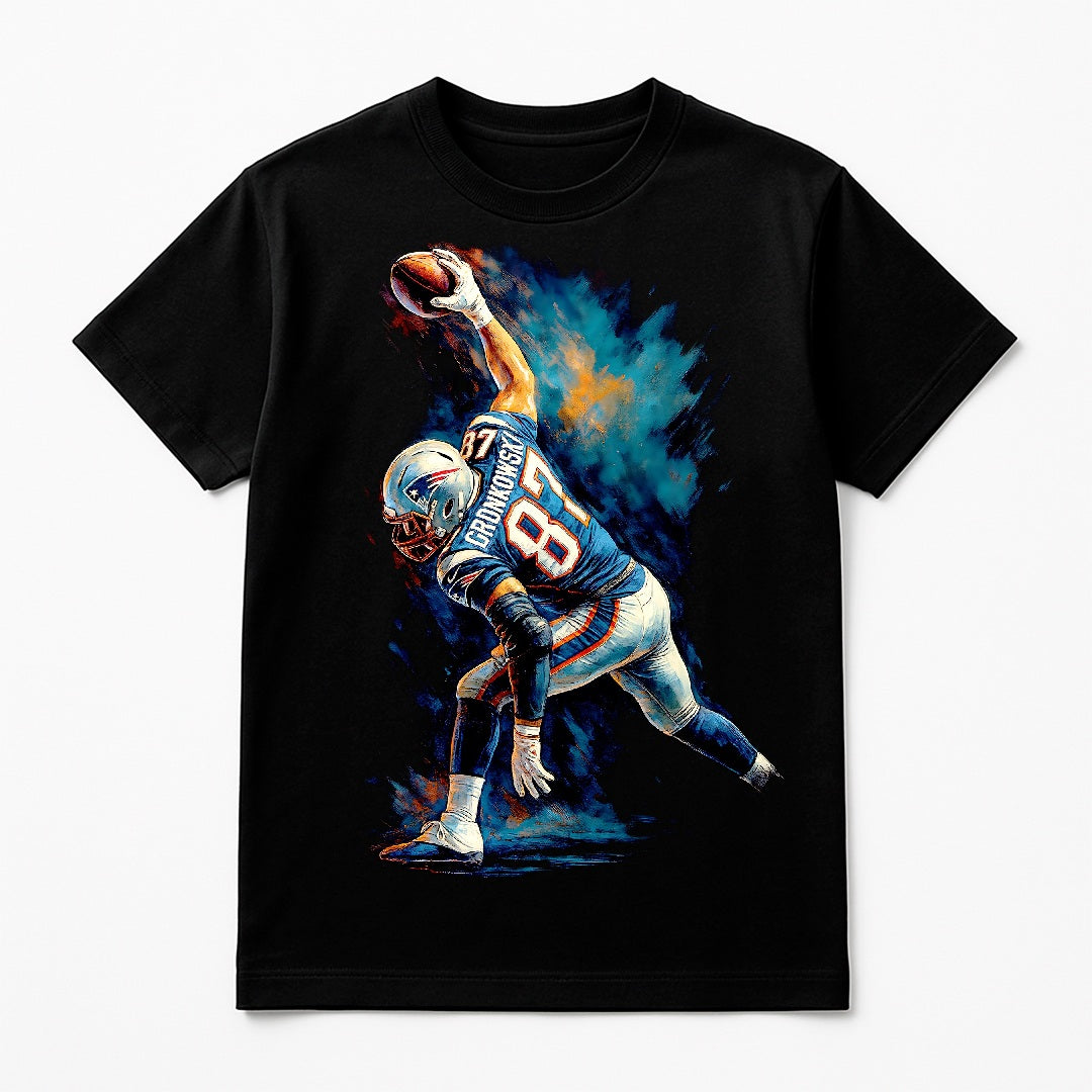 Halftone Lab - New England Patrios Rob Gronkowski NFL066 - Black Tee