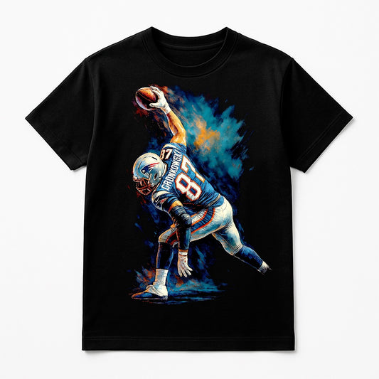 Halftone Lab - New England Patrios Rob Gronkowski NFL066 - Black Tee