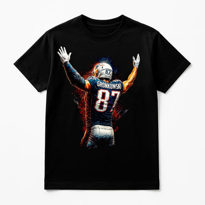 Halftone Lab - New England Patrios Rob Gronkowski NFL067 - Black Tee