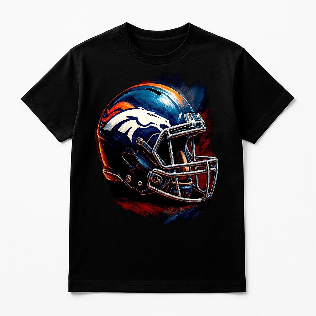 Halftone Lab - Denver Broncos Helmet NFL068 - Black Tee