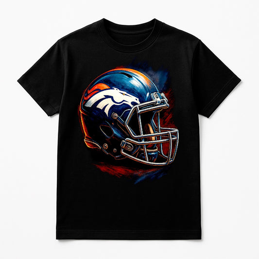 Halftone Lab - Denver Broncos Helmet NFL068 - Black Tee