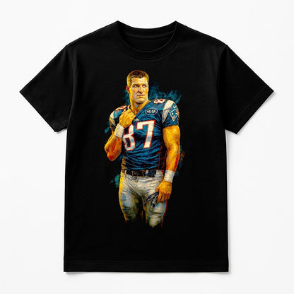 Halftone Lab - New England Patrios Rob Gronkowski NFL068 - Black Tee