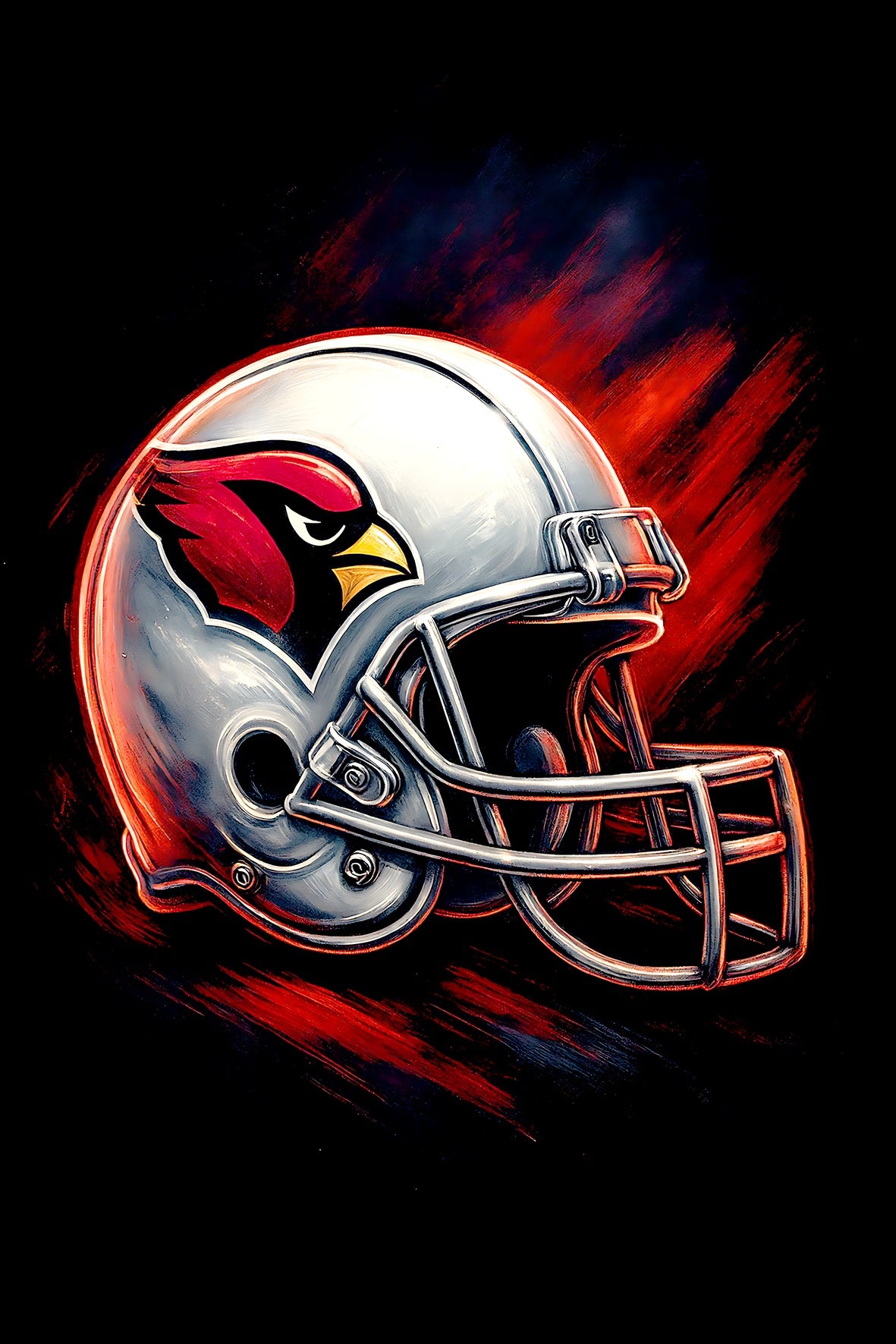 Halftone Lab - Arizona Cardinals Helmet NFL069 - Black Tee