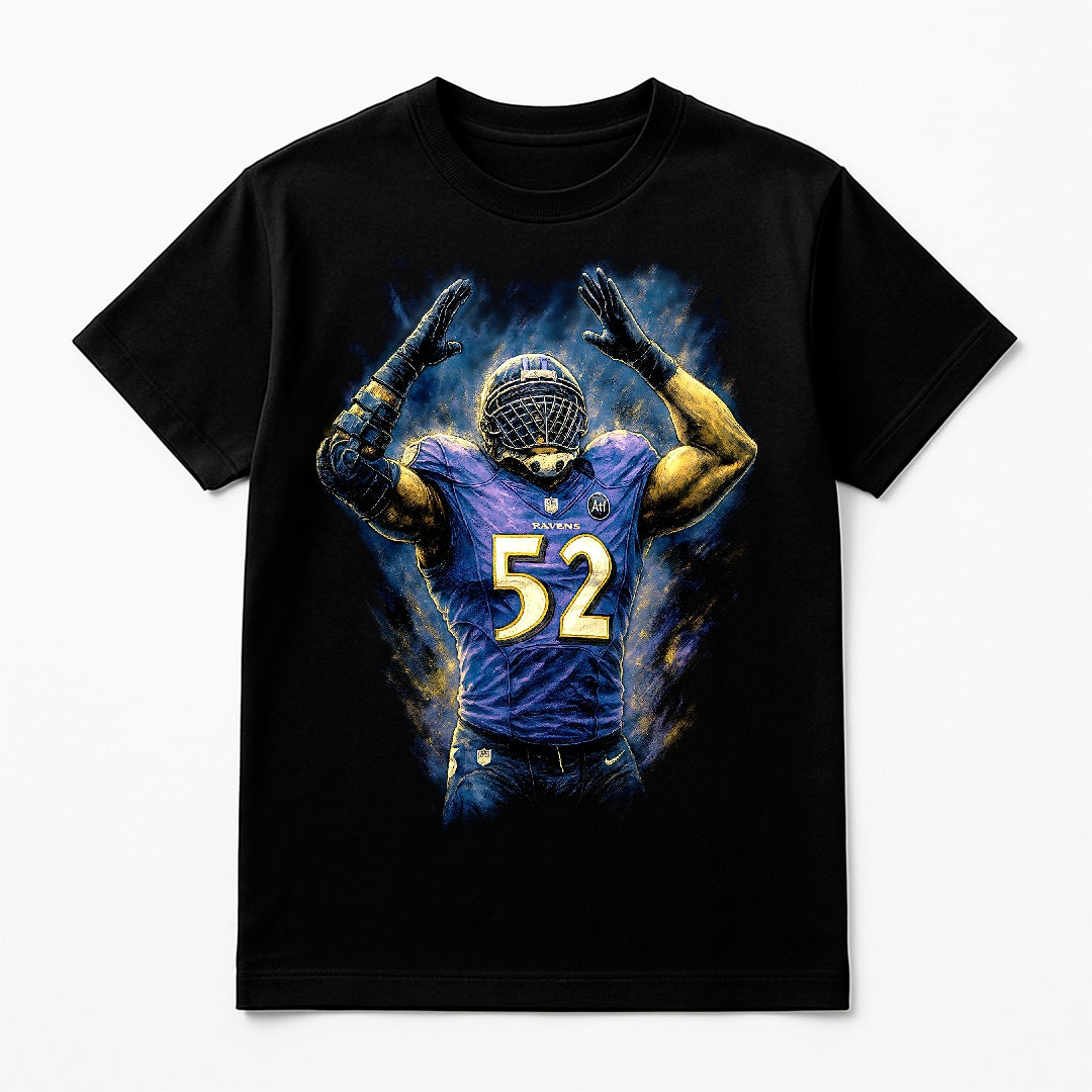 Halftone Lab - Baltimore Ravens Ray Lewis NFL073 - Black Tee