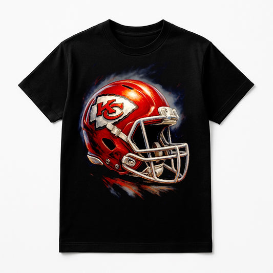 Halftone Lab - Kansas City Chiefs Helmet NFL074 - Black Tee