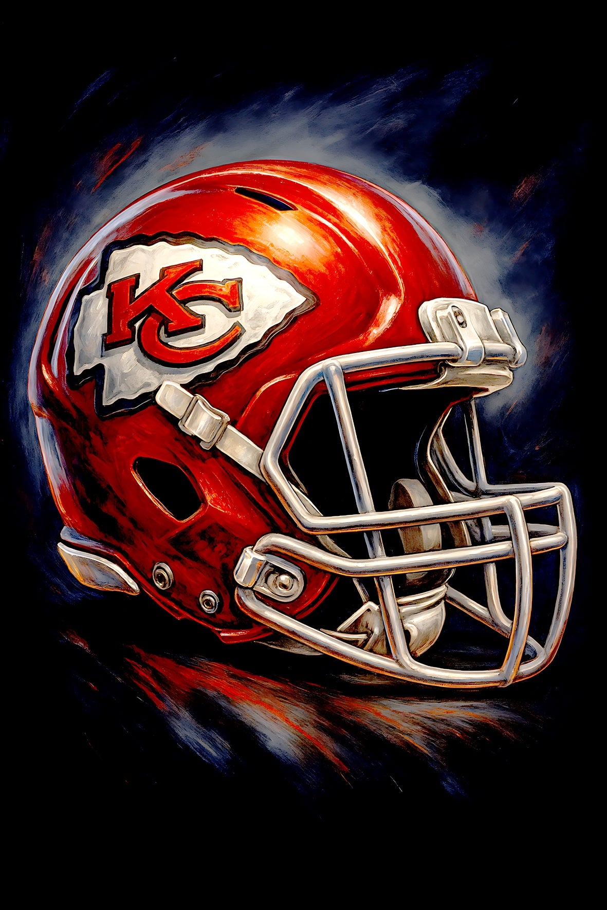 Halftone Lab - Kansas City Chiefs Helmet NFL074 - Black Tee