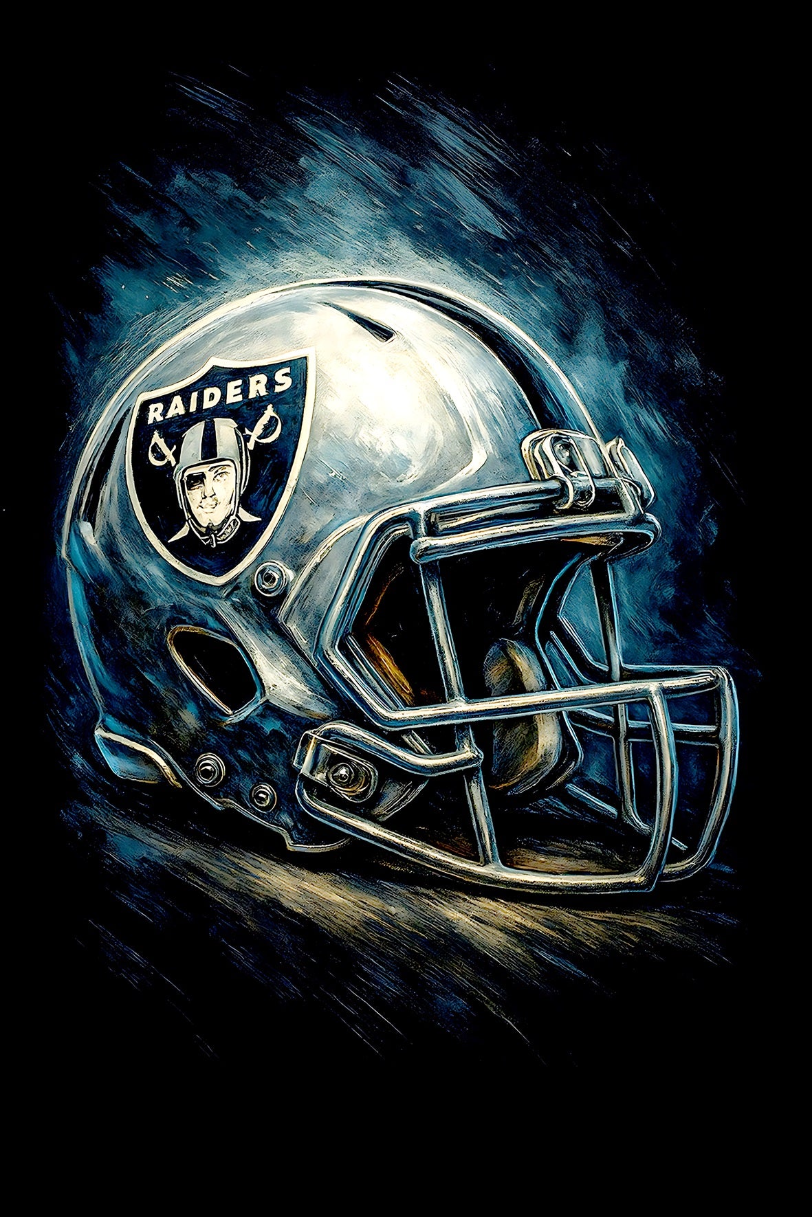 Halftone Lab - Las Vegas Raiders Helmet NFL082 - Black Tee