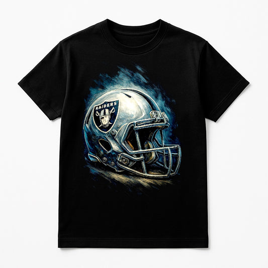Halftone Lab - Las Vegas Raiders Helmet NFL082 - Black Tee