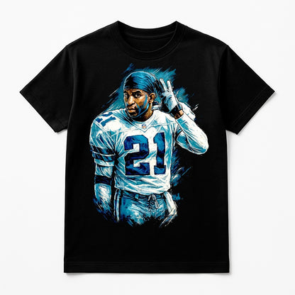 Halftone Lab - Dallas Cowboys Deion Sanders NFL084 - Black Tee