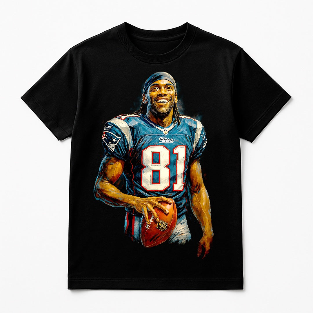Halftone Lab - New England Patriots Randy Moss NFL085 - Black Tee
