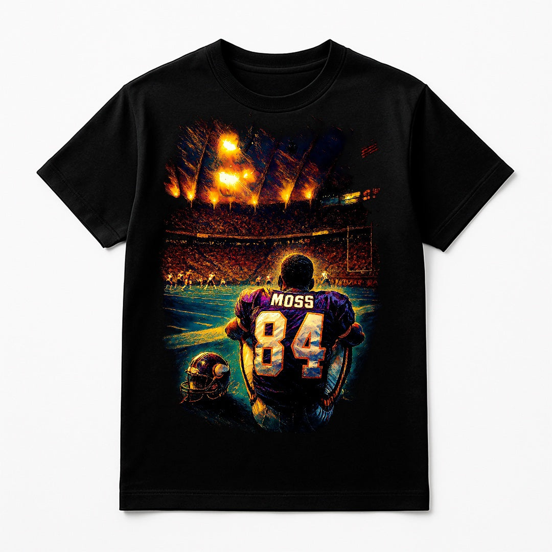 Halftone Lab - Minnesota Vikings Randy Moss NFL086 - Black Tee