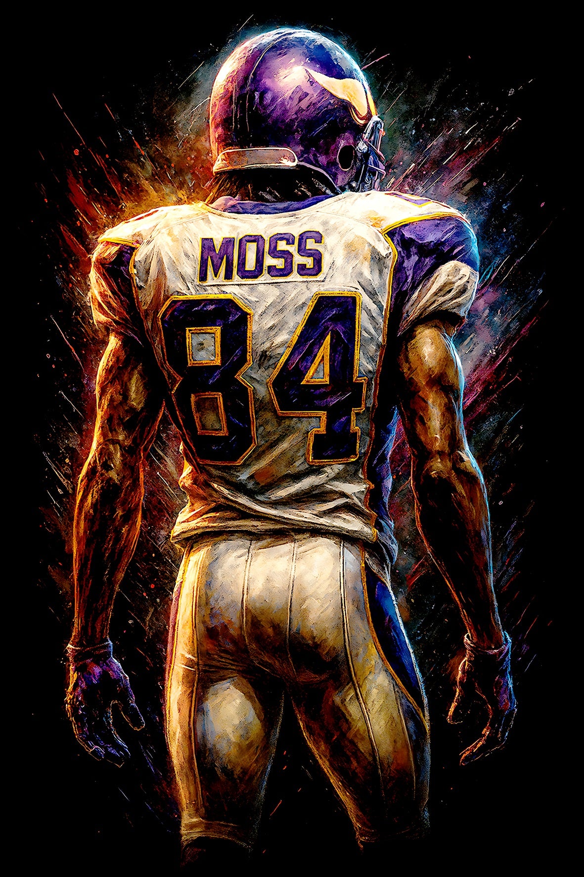 Halftone Lab - Minnesota Vikings Randy Moss NFL087 - Black Tee